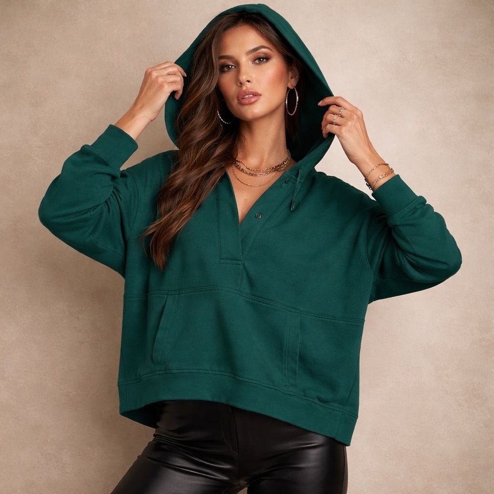 Lou & Grey Deep Green Hoodie